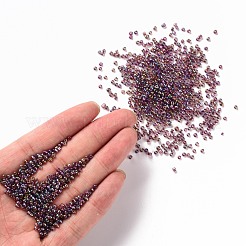 12/0 ガラスシードビーズ  トランス。色の虹  ラウンド  ミスティローズ  サイズ：直径約2mm  穴：1mm  約6666個/100g&nbsp;X1-SEED-A007-2mm-176