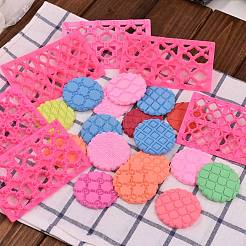 食品級プラスチッククッキー印刷金型  DIYビスケットベーキングツール  ヒマワリ  ピンク  122x73x20mm&nbsp;DIY-K009-58A