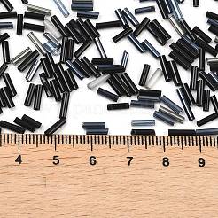 ガラスラウンドラッパビーズ  混合スタイル  ブラック  5~7x2mm  穴：0.6~1mm  約16199個/ポンド&nbsp;SEED-XCP0001-47E