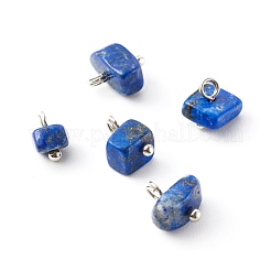 混合天然石ペンダント  プラチナ合金ループ付き  ナゲット  6~10.5x5~11.5x5~7mm  穴：2mm&nbsp;PALLOY-JF00736
