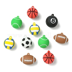 12Pcs 6 Styles PVC Opaque Plastic Pendants&nbsp;KY-CJ0002-15