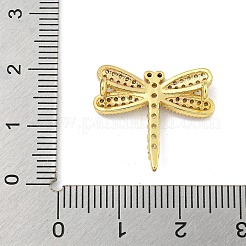 Rack Plating Brass Pave Clear & Black Cubic Zirconia Dragonfly Links Connector Charms&nbsp;KK-Z053-15G