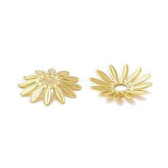 メッキ真鍮ビーズキャップラック  長持ちメッキ  カドミウムフリー＆ニッケルフリー＆鉛フリー  花  18KGP本金メッキ  11x1.5mm  穴：2mm&nbsp;KK-B053-26G