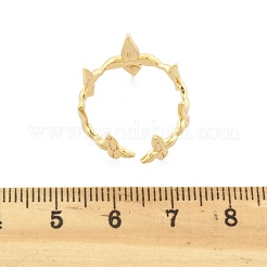 Flower Brass Cuff Rings for Women&nbsp;RJEW-B119-07G