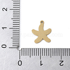 304ステンレススチールエナメルチャーム  ゴールドカラー  ヒトデ  11.5x10x1mm  穴：1mm&nbsp;STAS-G353-03G-08