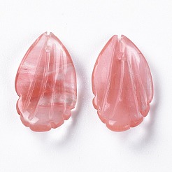 チェリークォーツガラスペンダント  花びら  21x11x4mm  穴：0.8mm&nbsp;G-F697-C04