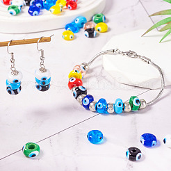 54Pcs 9 Colors Handmade Evil Eye Lampwork Beads&nbsp;LAMP-TA0001-57