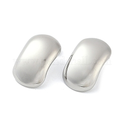 304ステンレススチールスタッドピアス  長方形  ステンレス鋼色  28.5x18mm&nbsp;EJEW-G423-12P