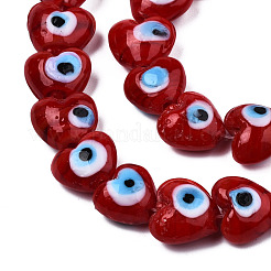 Handmade Evil Eye Lampwork Beads Strands&nbsp;LAMP-N029-010I