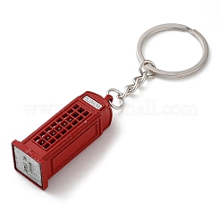 合金キーホルダー  プラチナリング付き  旅行記念ギフトペンダント  電話ボックス  直方体の  10.2cm&nbsp;KEYC-K021-01P-02