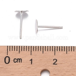 925スターリングシルバー製スタッドピアスパーツ  スタンプ925個付きイヤリングポスト  銀  11.5mm  トレイ：6mm  ピン：0.8mm&nbsp;X-STER-K167-045E-S