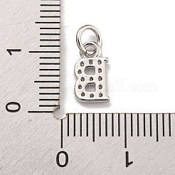 Initial Letter Brass with Cubic Zirconia Charms&nbsp;KK-Q814-26B-P