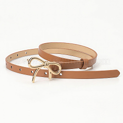Alloy Bowknot PU Leather Chain Belts for Women&nbsp;AJEW-CL0003-62B