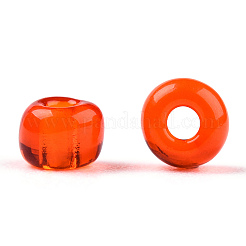 6/0 ガラスシードビーズ  透明色  レッドオレンジ  直径約4mm  穴：1mm  約4500個/ポンド&nbsp;SDB4mm5