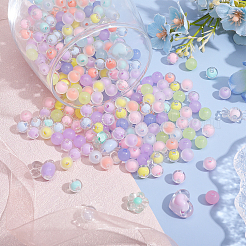 混合様式のアクリルビーズ  ラウンド  ミックスカラー  7.5~15.5x7.5~17x6~9.5mm  穴：2~2.5mm  498個/箱&nbsp;OACR-PH0004-11