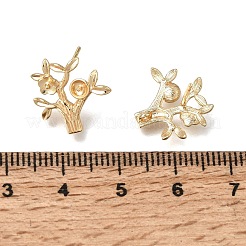 Brass Stud Earring Findings&nbsp;KK-H293-02G