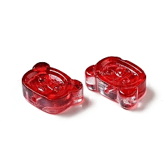 スプレー塗り透明ガラス・ビーズ  クマ  ミックスカラー  10x14.5x5mm  穴：1.2mm&nbsp;GLAA-F119-04
