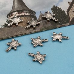 変色しにくい201ステンレススチール製トータスペンダント  ステンレス鋼色  19.5x13x3.5mm  穴：1.5mm&nbsp;STAS-Q192-69