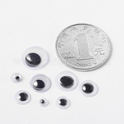 Flat Round Black & White Plastic Wiggle Googly Eyes Cabochons DIY Scrapbooking Crafts Toy Accessories&nbsp;KY-X0006-B