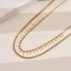 201 Stainless Steel Geometric Double-layer Collarbone Necklaces&nbsp;FY0428