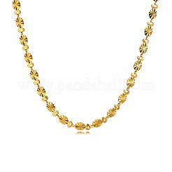 304 Stainless Steel Textured Oval Link Chain Necklaces for Women&nbsp;FS-WG18547-01