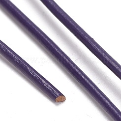 牛革レザーコード  革のアクセサリーコード  ジュエリーDIY製版材料  ラウンド  染め  パープル  2mm&nbsp;LC2MM006-12