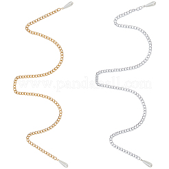 2Pcs 2 Colors Alloy Twisted Nose Chains Face Chains with Teardrop Plastic Imitation Pearl&nbsp;PURS-CY0001-01