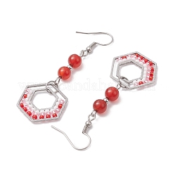 304 Stainless Steel Linking Ring Dangle Earring&nbsp;EJEW-MZ00132