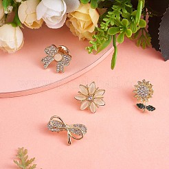 4Pcs 4 Style Crystal Rhinestone Bowknot & Sunflower Brooches&nbsp;JBR078A