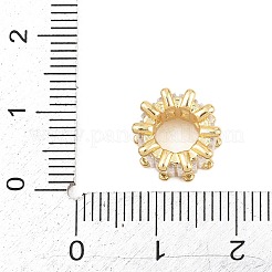 Real 18K Gold Plated Brass Micro Pave Cubic Zirconia European Beads&nbsp;KK-C170-32G-02