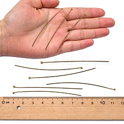 真鍮のボールヘッドピン  カドミウムフリー＆鉛フリー  アンティークブロンズ  70x0.7mm  21ゲージ  ヘッド：1.85mm  約175個/40g&nbsp;X-RP0.7x70mm-AB