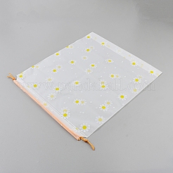 花柄プリントEVAパッキングポーチ  巾着袋  長方形  きいろ  35x30x0.01~0.3cm&nbsp;ABAG-WH20010-21A