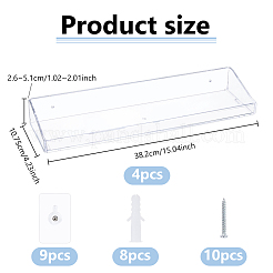 Rectangle Transparent Plastic Wall Hanger Holders with Baffle&nbsp;ODIS-WH0001-84