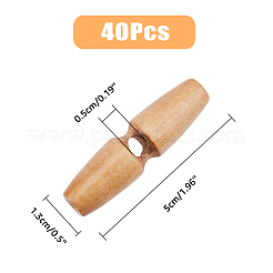 ウッドボタン  ホーントグルボタン  1穴  アクセサリー縫製用  バリーウッド  50x13mm  穴：5~5.5mm&nbsp;BUTT-WH0029-30A