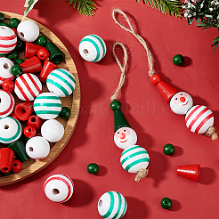 DIY Christmas Snowman Wood Pendant Decoration Making Kit&nbsp;DIY-GA0006-47