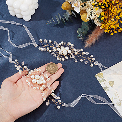 2Pcs Imitation Pearl Flower of Life Wrist Corsage&nbsp;AJEW-CY0002-04B