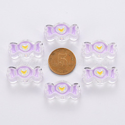 透明なアクリルビーズ  エナメル  キャンディ  ライラック  13.5x26.5x9.5mm  穴：3mm&nbsp;LS-MACR-S374-05A-01