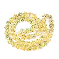 電気メッキガラスビーズセット  花  ゴールド  12x12.5x7mm  穴：1mm  約54~55個/連  24.57~24.96インチ（62.4~63.4cm）&nbsp;EGLA-T028-02E