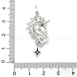 Brass Micro Pave Clear Cubic Zirconia Pendants&nbsp;KK-I476-13P