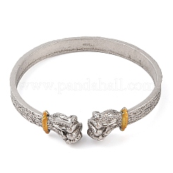 Fist Tibetan Style Alloy Cuff Bangles&nbsp;BJEW-P337-04AS