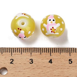 Christmas Theme Baking Paint Glass Beads&nbsp;LAMP-I028-08B