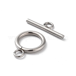 Non-Tarnish 304 Stainless Steel Ring Toggle Clasps&nbsp;X1-STAS-A092-09H-P