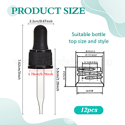 ガラス点滴器セット転送目盛り付きピペット  ブラック  7.4x2.2cm  10mlエッセンシャルオイルボトルにフィット&nbsp;PH-TOOL-G011-13B