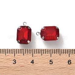 ラインストーンチャーム  真鍮パーツ  長方形  ライトシャム  13x8x5.5mm  穴：1.2mm&nbsp;RGLA-P038-02P-09