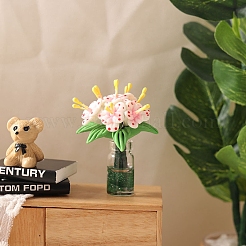ユリの花のミニチュア装飾品  ガーデンドールハウスアクセサリー  ライトサーモン  44x11mm&nbsp;PW-WG21F40-01