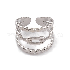 Non-Tarnish 304 Stainless Steel Cuff Rings&nbsp;RJEW-G285-39P