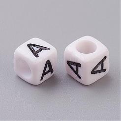 Letter A Cube Acrylic Beads&nbsp;X-PL37C9308-A