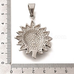304ステンレスペンダント  太陽のチャーム  アンティークシルバー  46.5x36x7mm  穴：11.5x8mm&nbsp;STAS-Z110-30AS