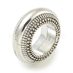 チベット風合金ビーズ  カドミウムフリー＆鉛フリー  大穴ビーズ  ロンデル  アンティークシルバー  14.5x6mm  穴：7.5mm  約320個/1000g&nbsp;FIND-U015-19AS