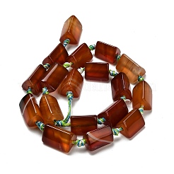 天然石赤瑪瑙ビーズ連売り  染め＆加熱  三角柱  14~19x12~13x12~13mm  穴：2mm  約14~18個/連  16.34~16.93''（41.5~43センチメートル）&nbsp;G-F807-D01-01